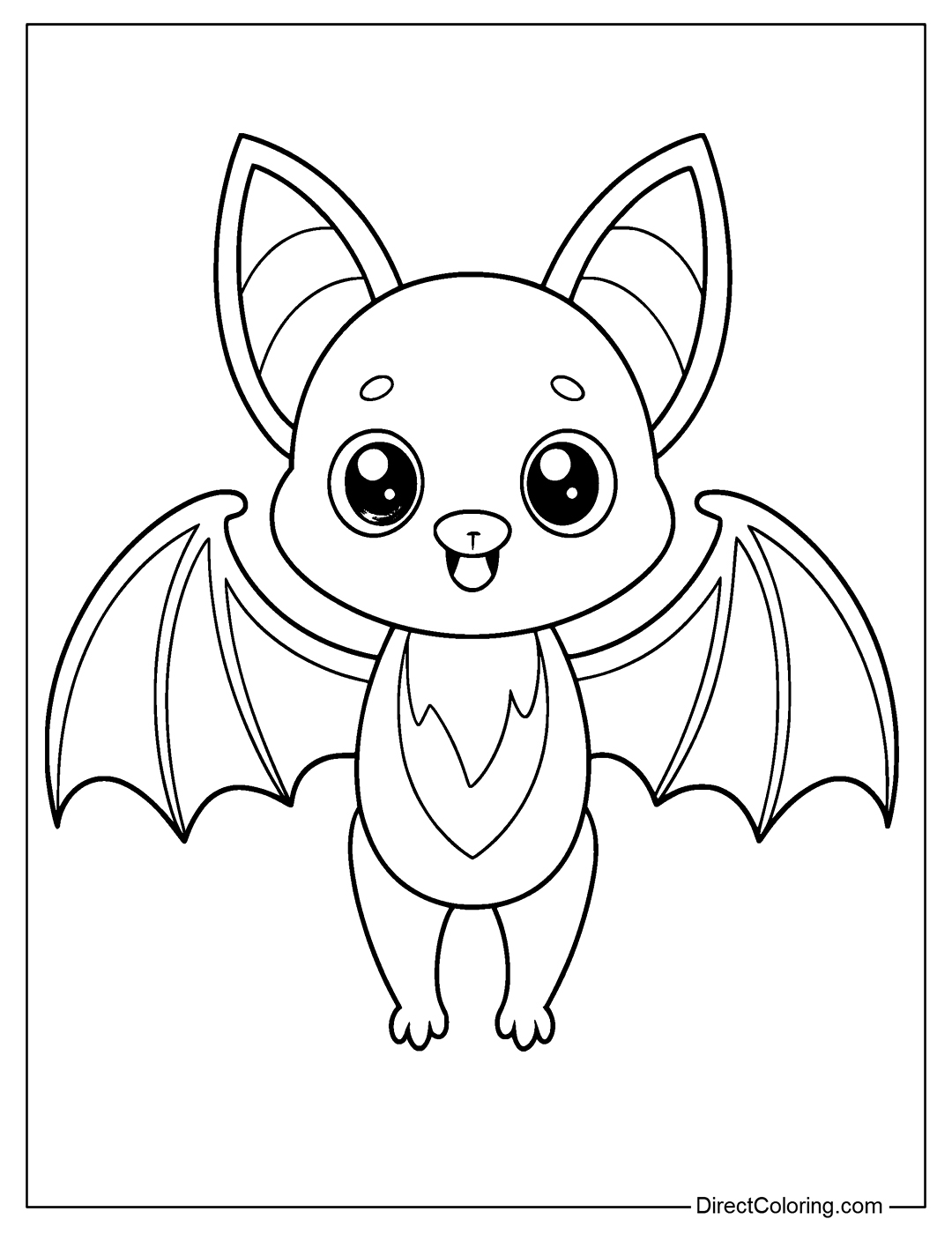 Cartoon Bat Coloring To Print